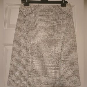 Zac Posen Cream, Pink And Mint Tweed Pencil Skirt